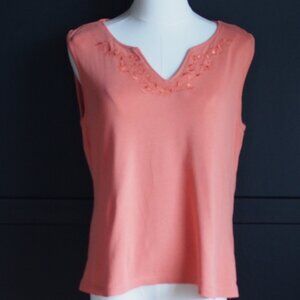 Reitmans | Sleeveless Embroidered V-Neck Top